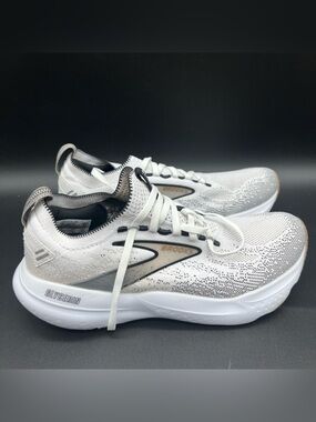 Brooks Glycerin Stealthfit 21 Women’s Sz 9.5 Running Shoes Sneakers White Black